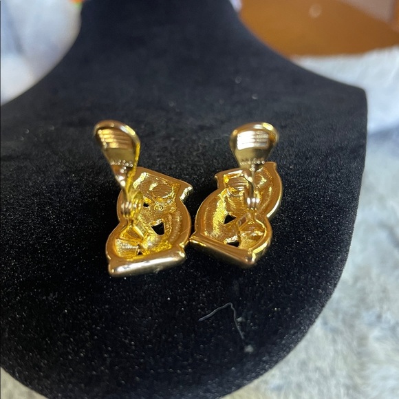 Monet Gold Earrings with Crystal Accents - Picture 3 of 5